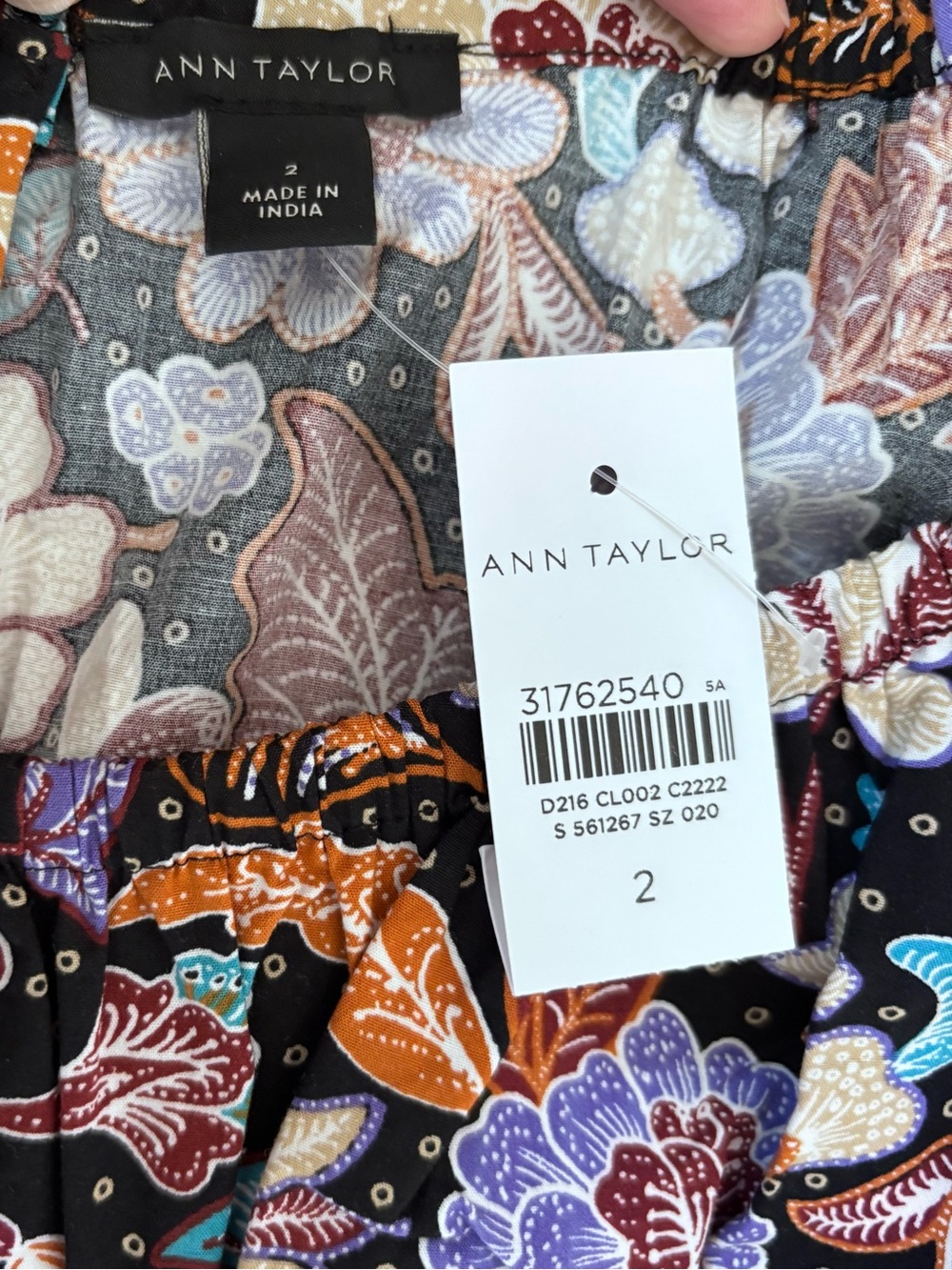 Reposted New Ann Taylor floral cotton batik fit & flair tired midi dress sz 2 - Picture 10 of 11